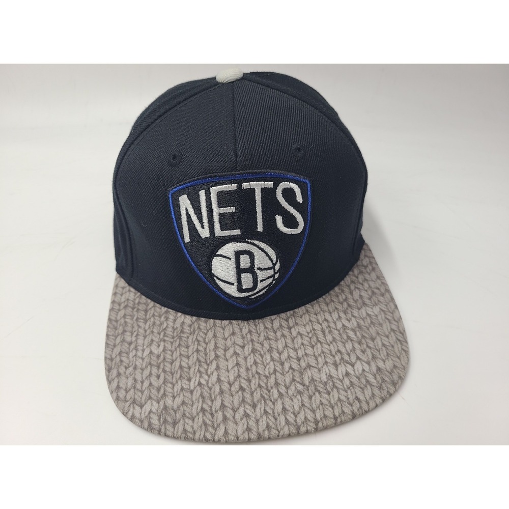Brooklyn Nets Adidas Snapback Hat Cap Wool Blend Men NBA Basketball Black Gray